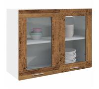 vidaXL Vitrine suspendue Lyon Bois ancien 80 x 31 x 60 cm Bois d'ingénierie Marron