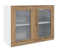 Vidaxl Armoire En Verre Suspendue Chêne Artisanal Bois D'ingénierie Marron
