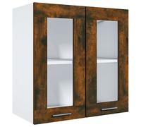 vidaXL Armoire vitrée Suspendue Chêne fumé 60x31x60 cm Bois ingénierie