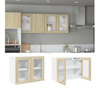 vidaXL Vitrine suspendue Lyon – Chêne Sonoma 80×31×60 cm – Bois d'ingénierie