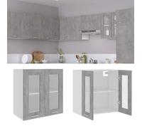 vidaXL Vitrine suspendue ""Lyon"" Gris béton 60 x 31 x 60 cm Bois d'ingénierie 802525