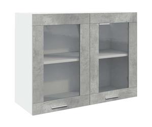 vidaXL Vitrine Suspendue Lyon Gris béton 80 x 31 x 60 cm