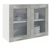 vidaXL Vitrine suspendue "Lyon" Gris béton 80 x 31 x 60 cm 856118 Gris