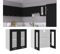 vidaXL Armoire en verre suspendue Noir 60x31x60 cm Aggloméré 802522