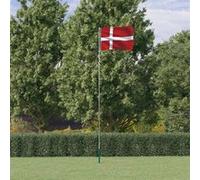 vidaXL Vlag met vlaggenmast Denemarken 5,55 m aluminium3147119 G