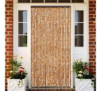Rideau Anti-mouches Anti-insectes Ocre et Blanc 56x200 cm Chenille vidaXL