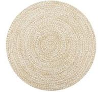 vidaXL Tapis fait à la main Jute Blanc et naturel 150 cm