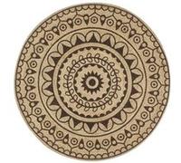 Tapis fait à la main Jute avec imprimé marron foncé 120 cm