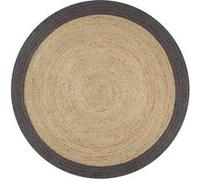 vidaXL Vloerkleed handgemaakt met donkergrijze rand 120 cm jute133678 Gris G