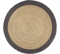 vidaXL Vloerkleed handgemaakt met donkergrijze rand 210 cm jute343606 Brun G