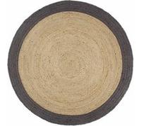 vidaXL Vloerkleed handgemaakt met donkergrijze rand 240 cm jute343607 Brun G