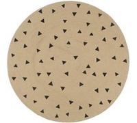 vidaXL Vloerkleed handgemaakt met driehoek print 90 cm jute133689 Noir G