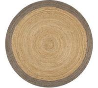vidaXL Vloerkleed handgemaakt met grijze rand 120 cm jute133675 Gris G