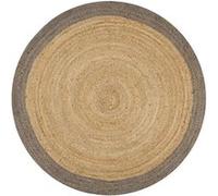 Vidaxl Tapis Fait À La Main Jute Avec Bord Gris 150 Cm