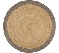 vidaXL Vloerkleed handgemaakt met grijze rand 210 cm jute343603 Brun G