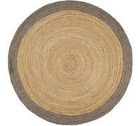 vidaXL Vloerkleed handgemaakt met grijze rand 240 cm jute343604 Brun G