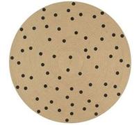 Vloerkleed handgemaakt met print polkadot 90 cm jute133686
