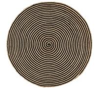vidaXL Vloerkleed handgemaakt met spiraal ontwerp 90 cm jute zwart133719 Noir G