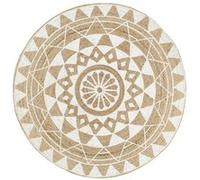 vidaXL Tapis Fait à la main Jute avec imprimé blanc 120 cm