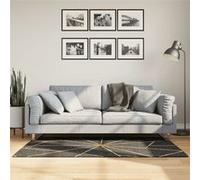 vidaXL Tapis Lavable Antidérapant, Moquette de Sol, Carpette de Chambre à Coucher Salon Salle de Séjour, Moderne, Noir et Doré 80x150 cm Noir