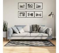 vidaXL Vloerkleed wasbaar anti-slip 80x150 cm zwart en wit136603 Noir G