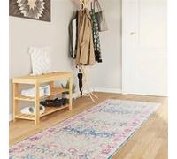 Tapis Lavable Antidérapant, Moquette de Sol, Carpette de Chambre à Coucher Salon Salle de Séjour, Moderne, Multicolore 80x300 cm