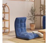 vidaXL Vloerstoel inklapbaar tissu bleu bleu G