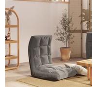 Vidaxl Chaise Pliable De Sol Gris Clair Tissu Gris