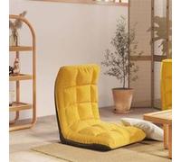 vidaXL Vloerstoel inklapbaar tissu mosterdjaune Jaune G