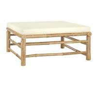 Canapé Central de Jardin avec Coussins Blanc Crème Bambou Extérieur vidaXL