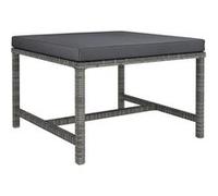 vidaXL Voetensteun sectioneel met kussen poly rattan grijs313495 G