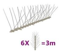 vidaXL Pointes anti-oiseaux Ensemble de 6 éléments à 4 rangées Plastique 3 m