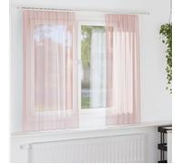 VIDAXL Voilage 2 pcs Rose clair 140 x 175 cm, passe-tringles, 100% polyester