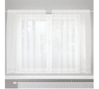 VIDAXL Voilage en dentelle floral blanc 180 x 150 cm avec rail S - translucide, poche pour tringle