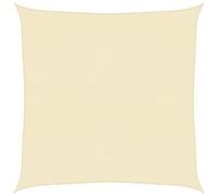vidaXL Voile d'Ombrage Bâche de Voile de Soleil Toile d'Ombrage Protection UV Jardin Terrasse Balcon Extérieur 160 g/m² Crème 4x4 m PEHD