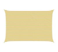 vidaXL Voile d'ombre Jaune et Blanc 4 x 7 m HDPE, Voile d'ombrage Moderne, Protection pour balcons, terrasse, Pare-Soleil, résistant au Vent, Couvre UV