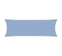vidaXL Voile d'ombre Bleu et Blanc 2 x 6 m HDPE, Voile d'ombrage Moderne, Protection pour balcons, terrasse, Pare-Soleil, résistant au Vent, Couvre UV