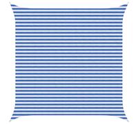 vidaXL Voile d'ombre Bleu et Blanc 4 x 4 m HDPE, Voile d'ombrage Moderne pour Jardin et terrasse, Pare-Soleil Respirant, Protection UV, Couverture perméable