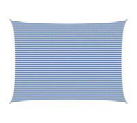vidaXL Voile d'ombre Bleu et Blanc 5 x 7 m HDPE, Voile d'ombrage Moderne, Protection pour balcons, terrasse, Pare-Soleil, résistant au Vent, Couvre UV