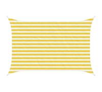 vidaXL Voile d'ombre Jaune et Blanc 2 x 2,5 m HDPE, Voile d'ombrage Moderne, Protection pour balcons, terrasse, Pare-Soleil, résistant au Vent, Couvre UV