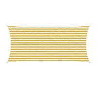 vidaXL Voile d'ombre Jaune et Blanc 2 x 4,5 m HDPE, Voile d'ombrage Moderne, Protection pour balcons, terrasse, Pare-Soleil, résistant au Vent, Couvre UV