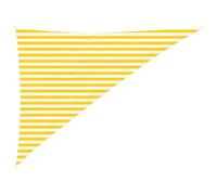 vidaXL Voile d'ombre Jaune et Blanc 3 x 4 x 5 m 100% Polyester Oxford, Bâche Triangulaire Moderne, résistant au UV, Parasol Portable pour Jardin, Protection Contre Le Soleil, idée Pratique
