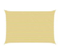 vidaXL Voile d'ombre Jaune et Blanc 4 x 7 m HDPE, Voile d'ombrage Moderne, Protection pour balcons, terrasse, Pare-Soleil, résistant au Vent, Couvre UV