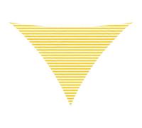 vidaXL Voile d'ombre Jaune et Blanc 5 x 5 x 6 m 100% Polyester Oxford, Bâche Triangulaire Moderne, résistant au UV, Parasol Portable pour Jardin, Protection Contre Le Soleil, idée Pratique