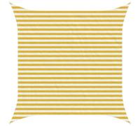 vidaXL Voile d'ombre Jaune et Blanc 7 x 7 m HDPE, Voile d'ombrage Moderne pour Jardin et terrasse, Pare-Soleil Respirant, Protection UV, Couverture perméable