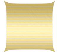vidaXL Voile d'ombre Jaune et Blanc 7 x 7 m HDPE, Voile d'ombrage Moderne pour Jardin et terrasse, Pare-Soleil Respirant, Protection UV, Couverture perméable