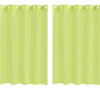 vidaXL Voile Rideaux avec oeillets 2 pcs. Vert pomme 140x175 cm