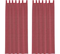 vidaXL Voile Rideaux avec poches pour tringles 2 pcs. Bordeaux