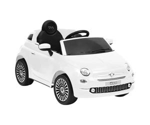 vidaXL Voiture Electrique pour Enfants Fiat 500 Véhicule Jouet avec Télécommande Garçons Filles Tout-Petits Extérieur Arrière-Cour Blanc