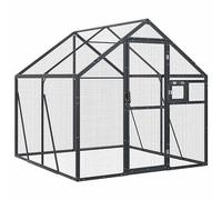 vidaXL Volière Anthracite 1,79x2x1,85 m Aluminium – Grande cage à perroquets